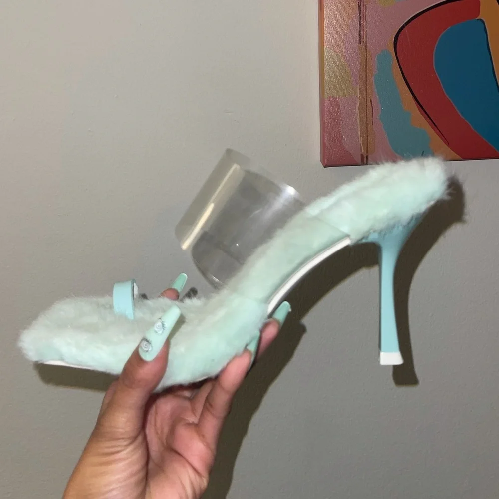 Brand New Jeffrey Campbell Fur Mule Heel Capiche-2 - Picture 3 of 3